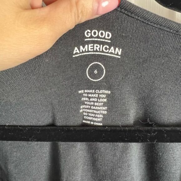 GOOD AMERICAN Plus Size Micro Rib Stretch Black Bodysuit Size 6 - 3XL - Picture 7 of 9
